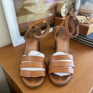 Madewell Brown Leather Strappy Heel Size 7.5